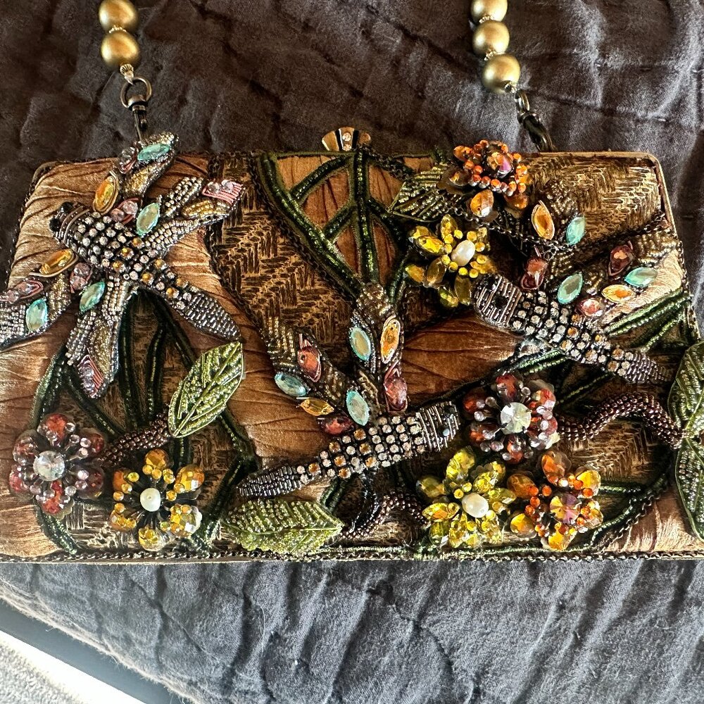 Mary Frances Hand Beaded cross body clutch